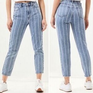 PacSun Mom Jeans in Window Pane Stripe Size 26